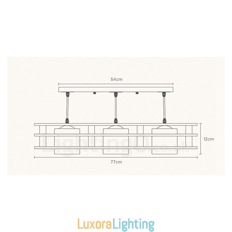 Designer Touch Decorative 3 Light Wood Modern Contemporary Nordic style Pendant Light with Glass Shade