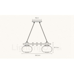 Designer Touch Decorative 4 Light Wood Rustic Lodge Pendant Light with Glass Shade