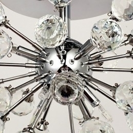 Designer Touch Decorative Modern Contemporary Crystal Mini Style Chrome Metal Chandelier Flush Mount