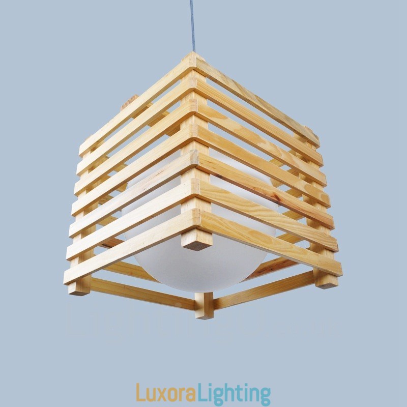 Designer Touch Decorative 1 Light Wood Modern Contemporary Nordic style Pendant Light with Glass Shade