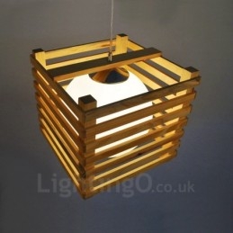 Designer Touch Decorative 1 Light Wood Modern Contemporary Nordic style Pendant Light with Glass Shade