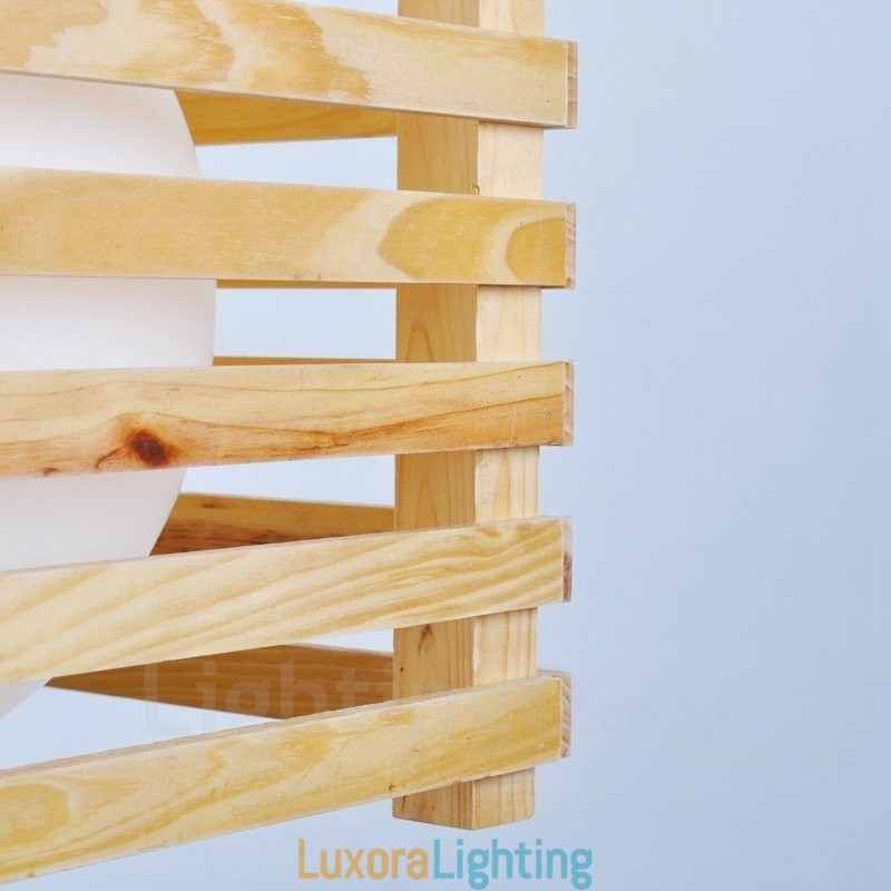 Designer Touch Decorative 1 Light Wood Modern Contemporary Nordic style Pendant Light with Glass Shade