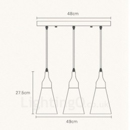 Designer Touch Decorative 3 Light Wood Modern Contemporary Pendant Light with Fabric Shade