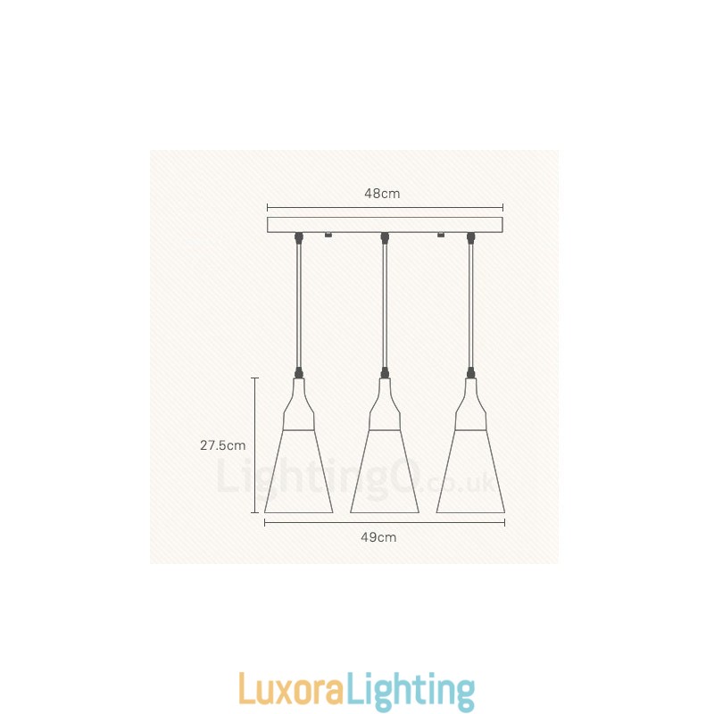 Designer Touch Decorative 3 Light Wood Modern Contemporary Pendant Light with Fabric Shade