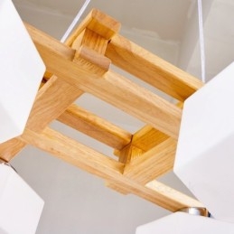 Designer Touch Decorative 4 Light Wood Modern Contemporary Nordic style Pendant Light with Glass Shade