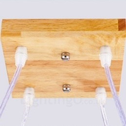 Designer Touch Decorative 4 Light Wood Modern Contemporary Nordic style Pendant Light with Glass Shade