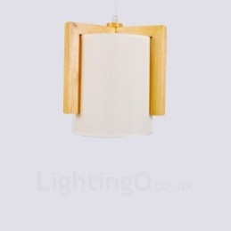 Designer Touch Decorative 1 Light Wood Modern Contemporary Nordic style Pendant Light with Fabric Shade