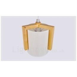 Designer Touch Decorative 1 Light Wood Modern Contemporary Nordic style Pendant Light with Fabric Shade