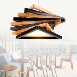 Designer Touch Decorative 1 Light Wood Modern Contemporary Pendant Light with Wood Shade