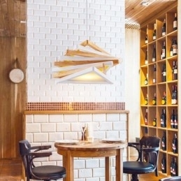 Designer Touch Decorative 1 Light Wood Modern Contemporary Pendant Light with Wood Shade