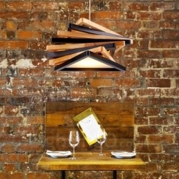 Designer Touch Decorative 1 Light Wood Modern Contemporary Pendant Light with Wood Shade