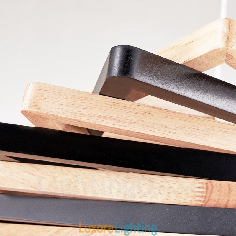 Designer Touch Decorative 1 Light Wood Modern Contemporary Pendant Light with Wood Shade