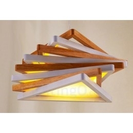 Designer Touch Decorative 1 Light Wood Modern Contemporary Pendant Light with Wood Shade