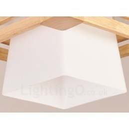 Designer Touch Decorative 1 Light Wood Modern Contemporary Nordic style Pendant Light with Fabric Shade