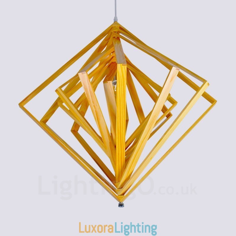 Designer Touch Decorative 1 Light Wood Modern Contemporary Nordic style Pendant Light with Wood Shade
