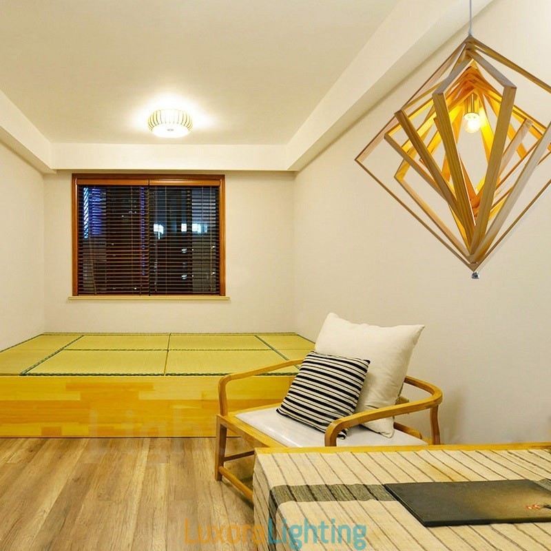 Designer Touch Decorative 1 Light Wood Modern Contemporary Nordic style Pendant Light with Wood Shade