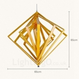 Designer Touch Decorative 1 Light Wood Modern Contemporary Nordic style Pendant Light with Wood Shade