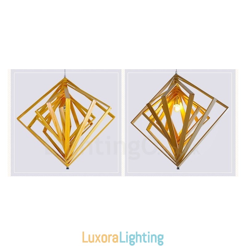 Designer Touch Decorative 1 Light Wood Modern Contemporary Nordic style Pendant Light with Wood Shade