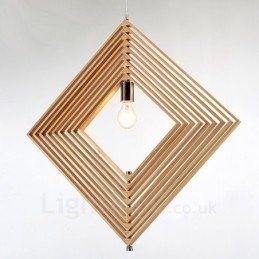 Designer Touch Decorative 1 Light Wood Modern Contemporary Nordic style Pendant Light with Wood Shade