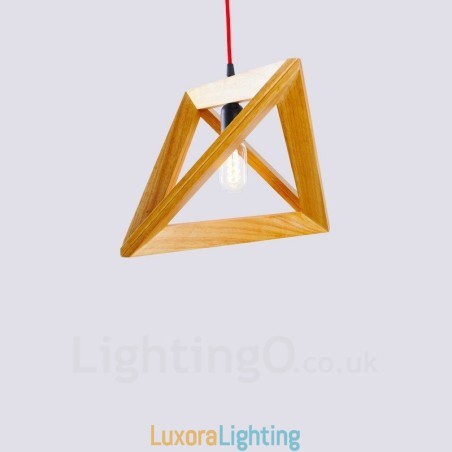 Designer Touch Decorative 1 Light Wood Modern Contemporary Pendant Light with Wood Shade