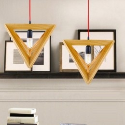 Designer Touch Decorative 1 Light Wood Modern Contemporary Pendant Light with Wood Shade