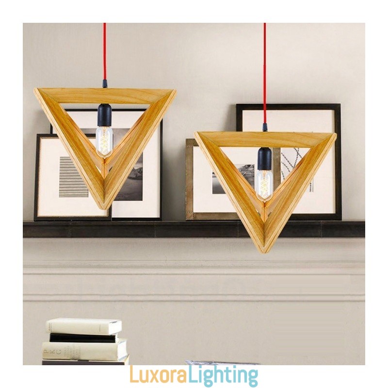 Designer Touch Decorative 1 Light Wood Modern Contemporary Pendant Light with Wood Shade