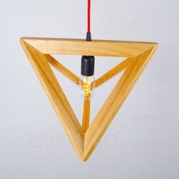 Designer Touch Decorative 1 Light Wood Modern Contemporary Pendant Light with Wood Shade