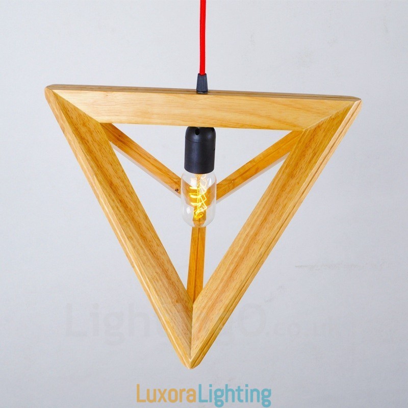 Designer Touch Decorative 1 Light Wood Modern Contemporary Pendant Light with Wood Shade