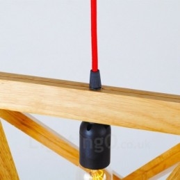 Designer Touch Decorative 1 Light Wood Modern Contemporary Pendant Light with Wood Shade