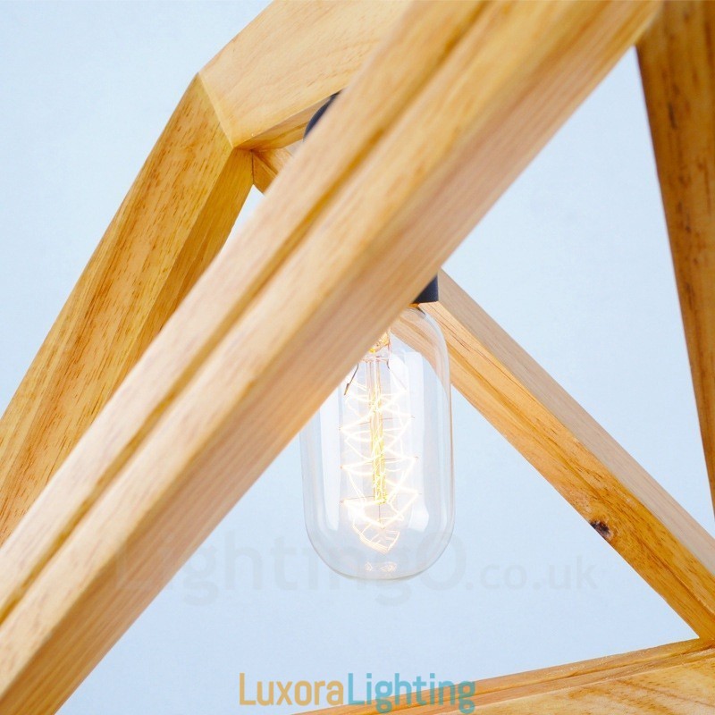 Designer Touch Decorative 1 Light Wood Modern Contemporary Pendant Light with Wood Shade
