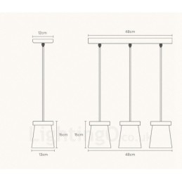 Designer Touch Decorative 3 Light Wood Modern Contemporary Nordic style Pendant Light with Iron Shade
