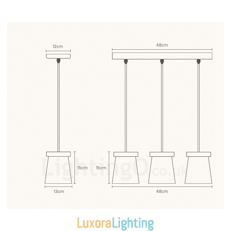 Designer Touch Decorative 3 Light Wood Modern Contemporary Nordic style Pendant Light with Iron Shade