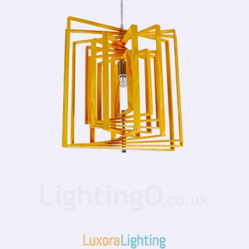 Designer Touch Decorative 1 Light Wood Modern Contemporary Nordic style Pendant Light with Wood Shade
