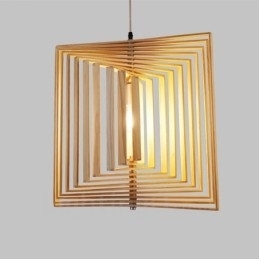 Designer Touch Decorative 1 Light Wood Modern Contemporary Nordic style Pendant Light with Wood Shade