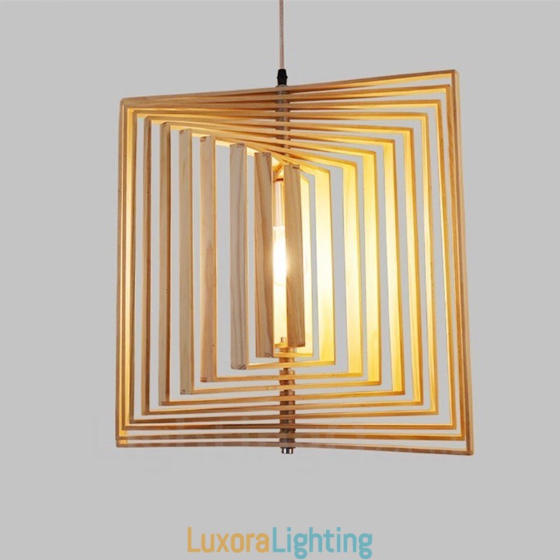 Designer Touch Decorative 1 Light Wood Modern Contemporary Nordic style Pendant Light with Wood Shade