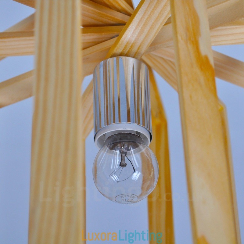 Designer Touch Decorative 1 Light Wood Modern Contemporary Nordic style Pendant Light with Wood Shade