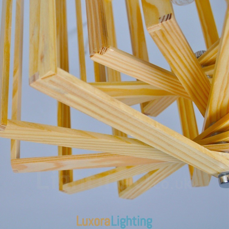 Designer Touch Decorative 1 Light Wood Modern Contemporary Nordic style Pendant Light with Wood Shade