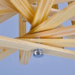 Designer Touch Decorative 1 Light Wood Modern Contemporary Nordic style Pendant Light with Wood Shade