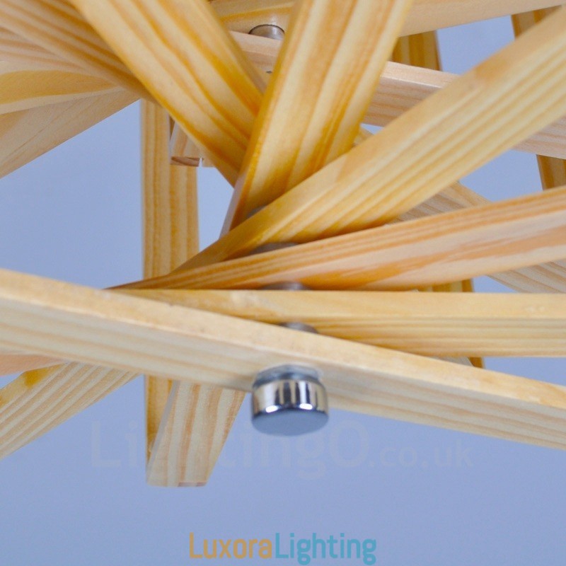 Designer Touch Decorative 1 Light Wood Modern Contemporary Nordic style Pendant Light with Wood Shade