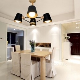 Designer Touch Decorative 4 Light Wood Modern Contemporary Nordic style Pendant Light with Iron Shade