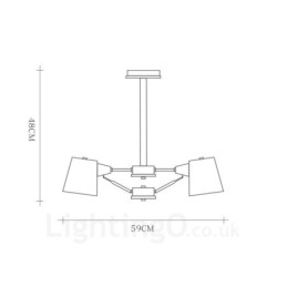 Designer Touch Decorative 4 Light Wood Modern Contemporary Nordic style Pendant Light with Iron Shade