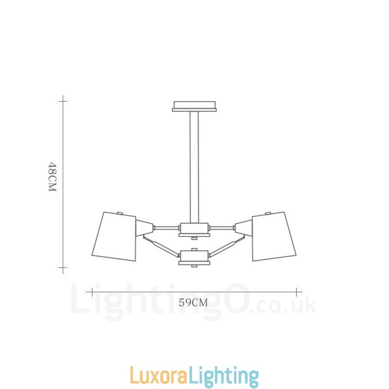 Designer Touch Decorative 4 Light Wood Modern Contemporary Nordic style Pendant Light with Iron Shade