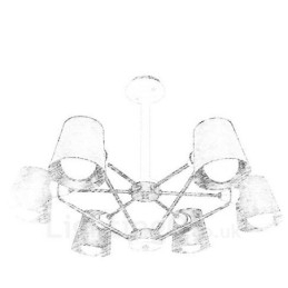 Designer Touch Decorative 6 Light Wood Modern Contemporary Nordic style Pendant Light with Iron Shade