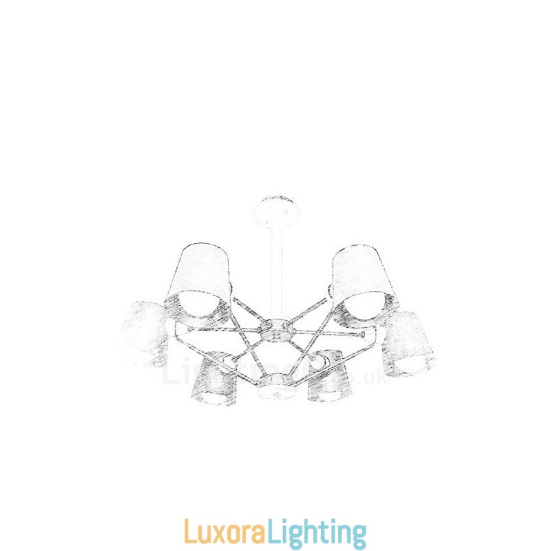 Designer Touch Decorative 6 Light Wood Modern Contemporary Nordic style Pendant Light with Iron Shade