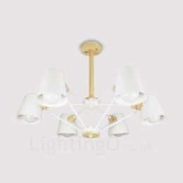 Designer Touch Decorative 6 Light Wood Modern Contemporary Nordic style Pendant Light with Iron Shade