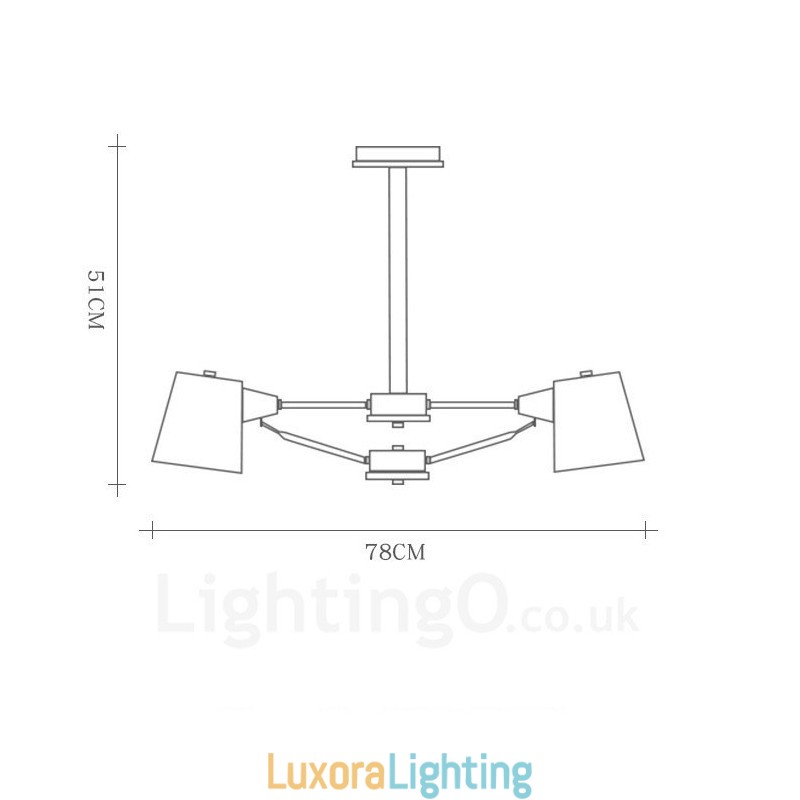 Designer Touch Decorative 6 Light Wood Modern Contemporary Nordic style Pendant Light with Iron Shade