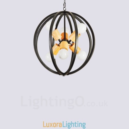 Designer Touch Decorative 6 Light Iron Retro Vintage Pendant Light with Iron Shade