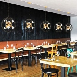 Designer Touch Decorative 6 Light Iron Retro Vintage Pendant Light with Iron Shade