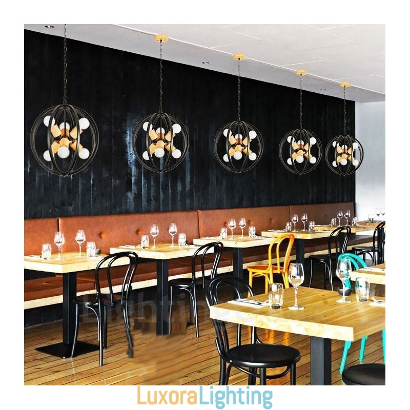 Designer Touch Decorative 6 Light Iron Retro Vintage Pendant Light with Iron Shade