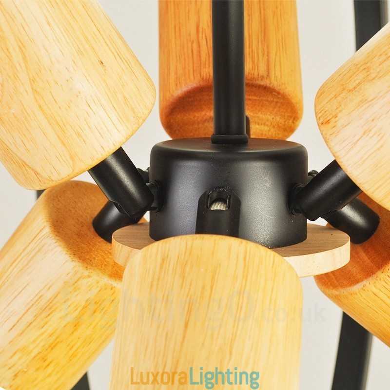 Designer Touch Decorative 6 Light Iron Retro Vintage Pendant Light with Iron Shade